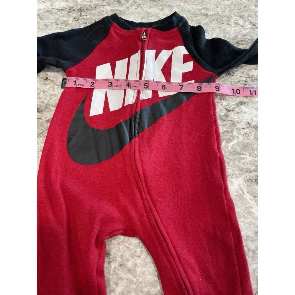 Nike Baby Logo Allover Print Long Sleeve Footed One Piece Pajama Size 3 Months - Picture 10 of 10